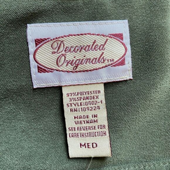 Cracker Barrel Maxi Dress Boho Floral Embroidered Green Size Medium - Picture 10 of 11